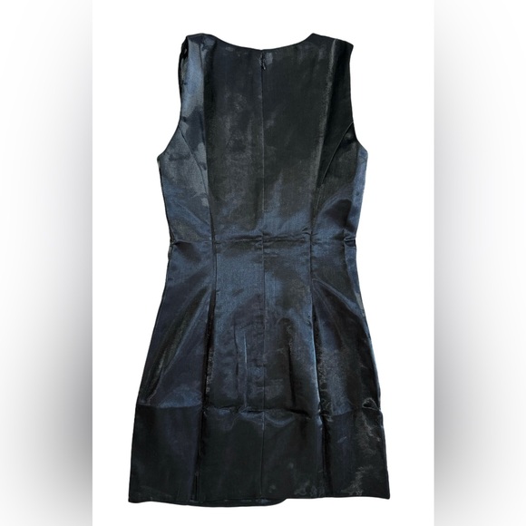 Amanda Uprichard NWT Black Puzzle Lame Shiny Sheath Mini Dress - Picture 6 of 9